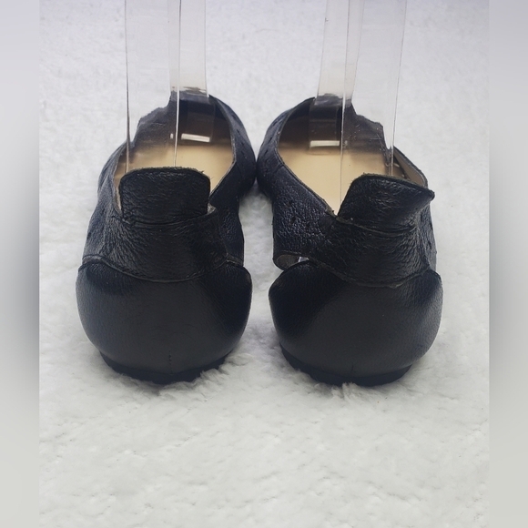 Bundle Only: Nine West Sz 7M Black Leather Ballerina Flats Silver Lining Cap Toe - Picture 4 of 10